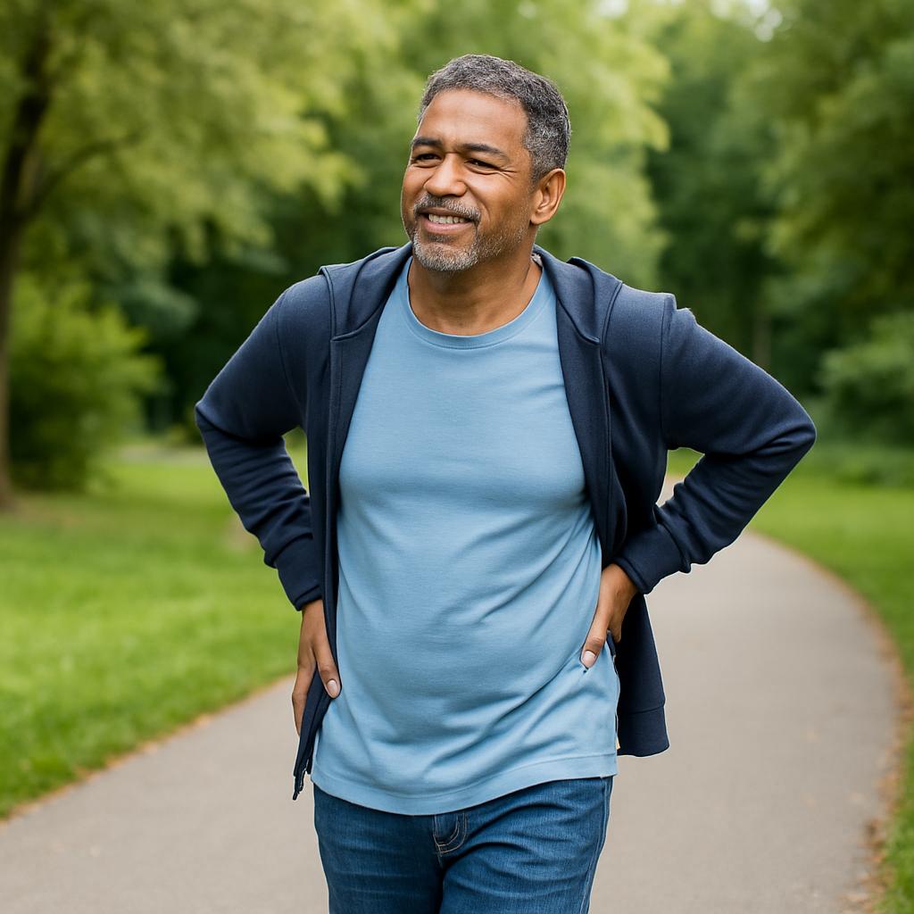 Man suffering from back pain on a job