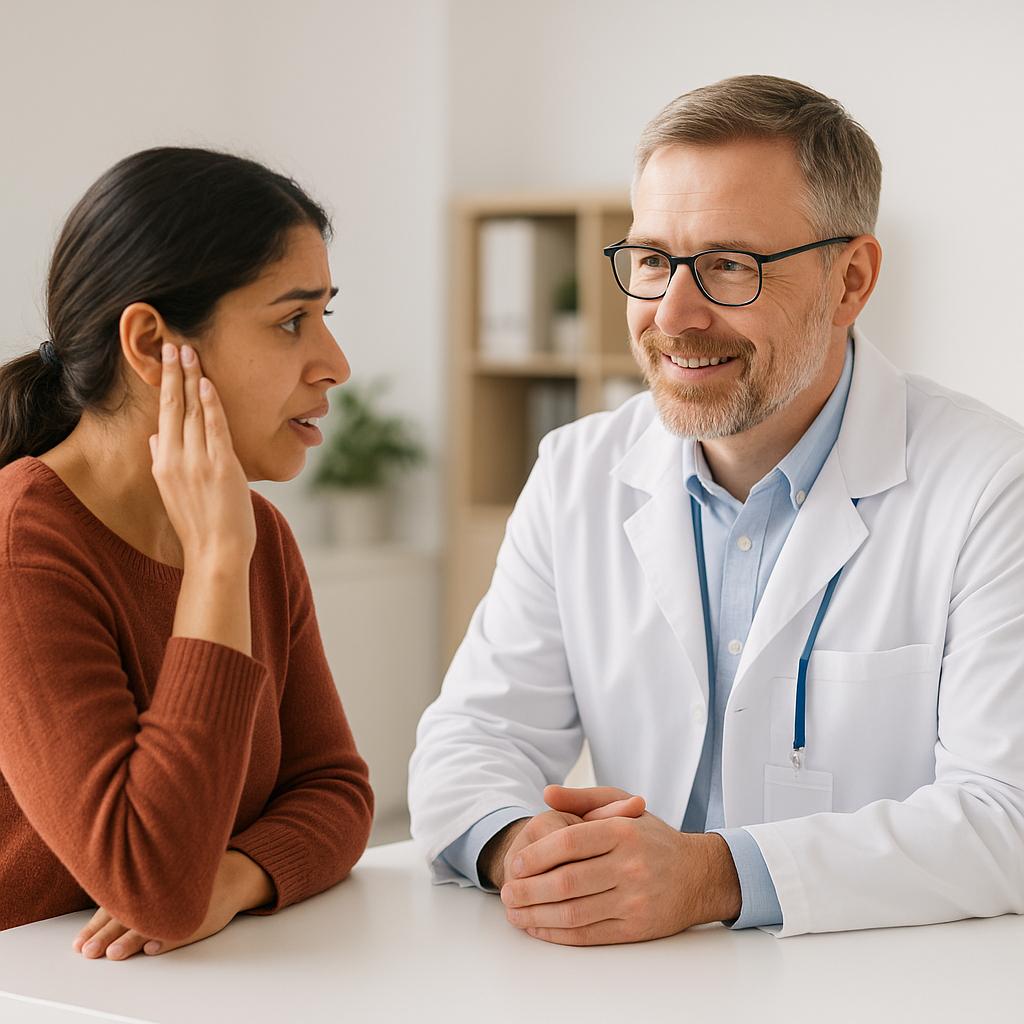 Discussing ear infection with a clinician