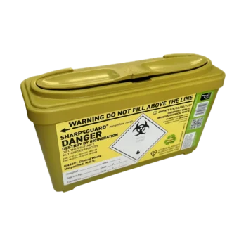 Sharps bin sharp safe.